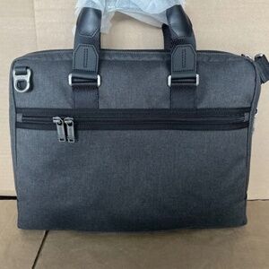 Tumi Alpha Bravo Aviano Slim Brief Nylon & Leather Bag Grey 103307 1374 232390